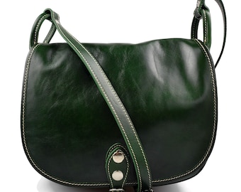Women handbag leather shoulder bag clutch hobo bag shoulder bag green crossbody bag  made in Italy genuine leather satchel leather tote bag
