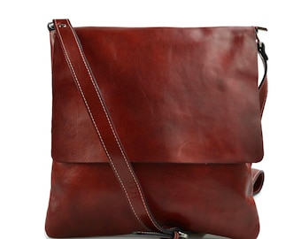 Shoulder bag for men leather shoulder bag leather crossbody bag for women leather satchel messenger bag red shoulder bag light leather