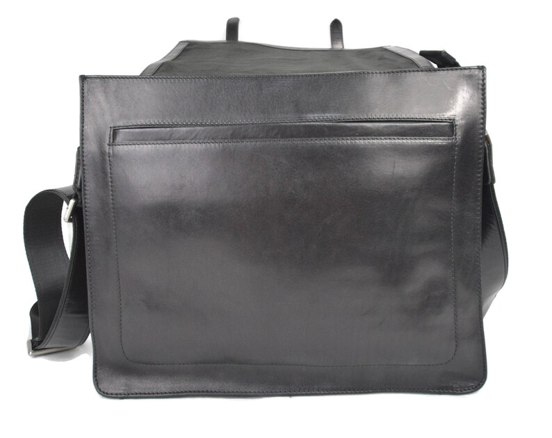 Mens Leather Messenger Bag Black Shoulder Bag Genuine Leather Etsy