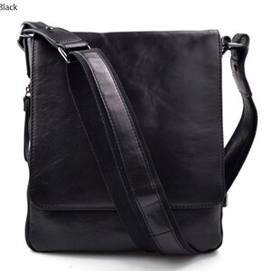 Bolso de piel bandolera de cuero cartero de cuero bolso de piel messenger bolso hombre bolso mujer bolso de espalda negro