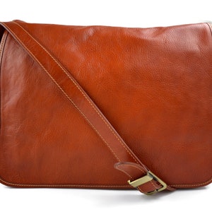 Bolso messenger de piel bandolera de cuero bolso cartero bolso de hombre piel cartera de cuero bolso de espalda maletin de piel marron miel