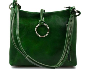 Luxury Green Leather Women's Handbag - Shoulder Bag, Purse, Tote - Made in Italy, Genuine Leather