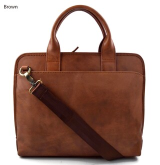 Bolsa Mensageiro Couro Legítimo - Notebook Até 15" Vintage Marrom