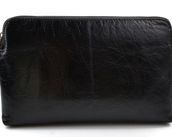 Leather clutch black leather zipped bag big leather clutch zipper pouch leather zipper pouch leather clutch zipper clutch bag handbag