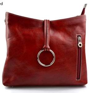 Red Leather Women Handbag Luxury Shoulder Bag Elegant and Stylish Made in Italy Fashionable Women Handbag Red