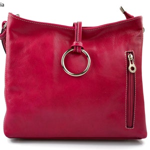 Elegante Bolso de Cuero Fucsia para Mujer - Cartera Versátil, Tote de Moda, Bolso de Hombro Chic