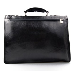 Leather briefcase men women black office shoulder bag messenger business bag satchel brown handbag document bag document folder executive image 5