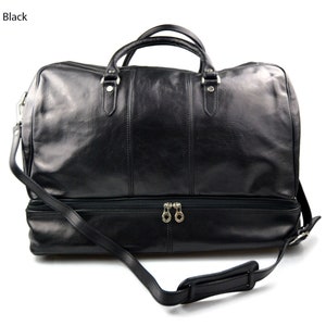 Leather travel bag duffle bag leather duffel bag black travel bag for men women gym bag luggage  bag weekender bag carry on bag cabin bag