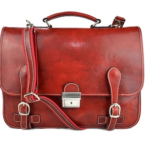 Bolso cartera de cuero rojo bolso de cuero bolso hombre mujer bolso de mano executive bolso messenger piel bolso de espalda bandolera piel