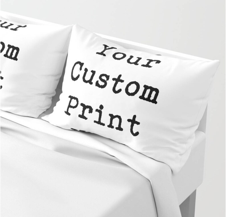 Set Of Two Personalized Pillow Shams Custom Print On Pillow Etsy