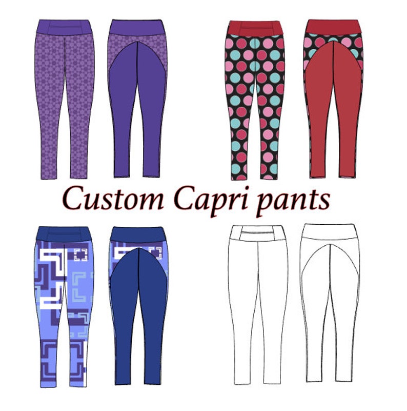 Custom Capri Running Pants. Two tone with 8 zippered | Etsy