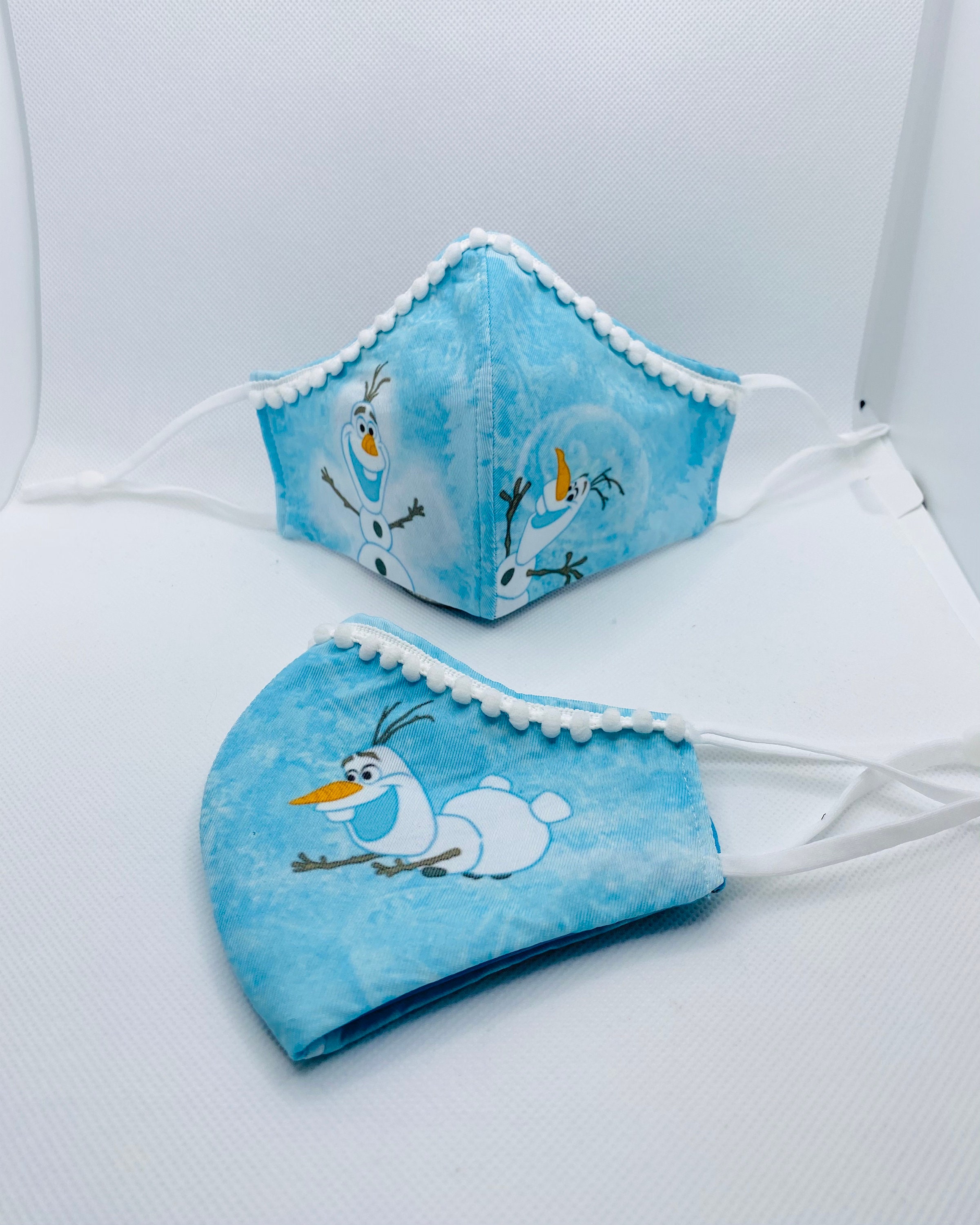 olaf print face mask with adjustable ear bands etsy