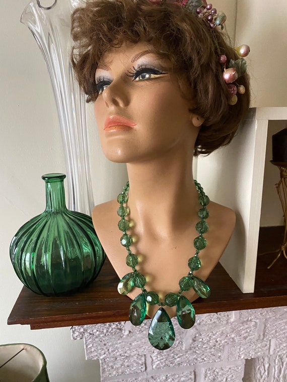 Joan Rivers necklace. Had her tag. Green beads. Co