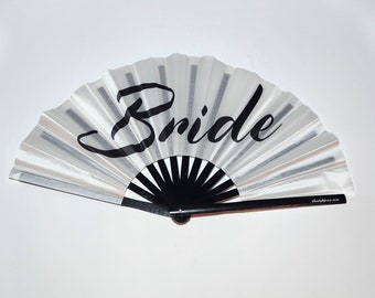 Bride Hand Fan | Wedding Fan | Bridal Fan | Wedding Party | Photo Booth Fan | Clack Fan | Hand Fan | Rave Fan | Clap Fan | 360 Camera Prop
