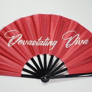 Delta Sigma Theta Inspired Folding Hand Fan | Devastating Diva | DST | D9 | Crimson and Cream | J13 | 1913 | Soror Gift | Crossing Gift