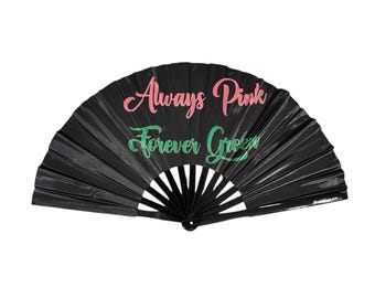 Always Pink  Forever Green Clack Hand Fan | Pinkies and Pearls | Alpha Kappa Alpha Sorority | D9 | Crossing Gift | 1908
