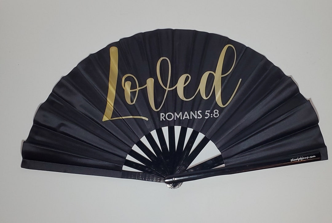 Loved Bible Verse Church Large Hand Fan Statement Hand Fan Photo Booth