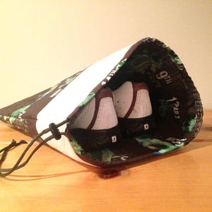Canvas Golf Shoe Bag: Drawstring Travel Shoe Storage