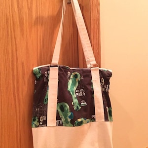 Bolso de hombro. Tela de golf. Lona. Grande.