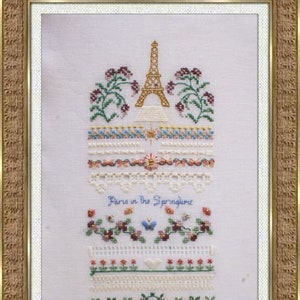Paris in the Springtime counted special stitches chart.