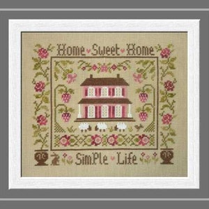 Simple Life counted cross stitch chart to work in 9 colours of thread. image 1