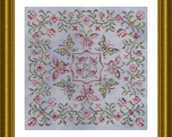 Heatwave, counted cross stitch chart. Geometric design.  2 thread colours or use a variegated thread of choice. 15 Speciality Stitches.