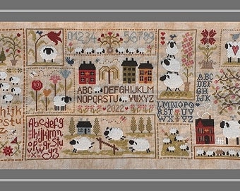 Sheep Story Sampler – combination pack of the five individual printed counted cross stitch charts that make up the Sheep Story.