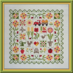 Patchwork Summer counted cross stitch chart. image 3