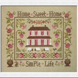 Simple Life counted cross stitch chart to work in 9 colours of thread. image 2