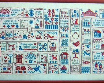 Goose Game - Jeu de l&#39;oie - printed chart for counted cross stitch. Traditional French board game to stitch.