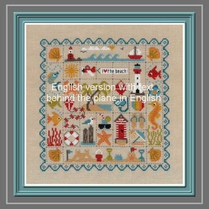 Patchwork on the Beach – counted cross stitch chart.