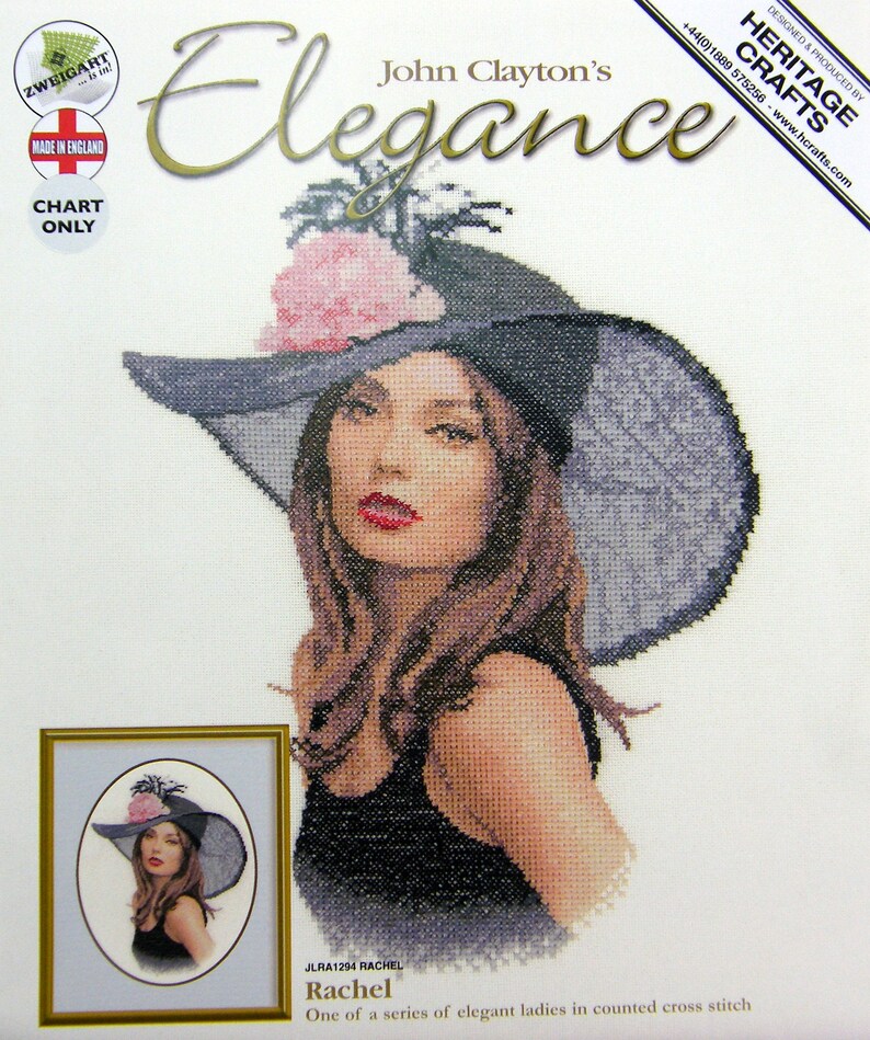 Rachel Counted Cross Stitch Chart. Charted for 19 Colours of Etsy UK