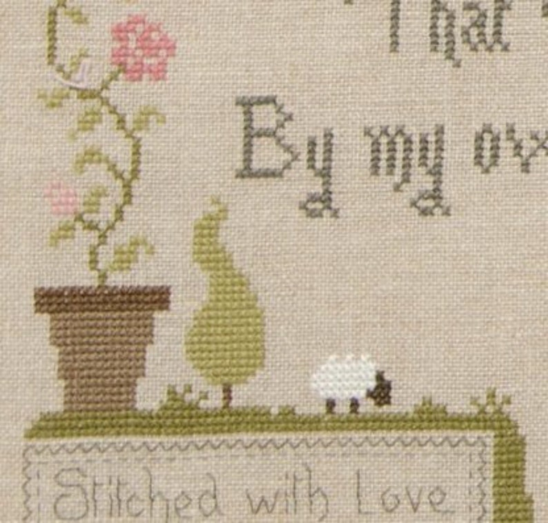 Sampler of My Grandma, counted cross stitch chart. Traditional text from a Sampler published in 1928. image 3