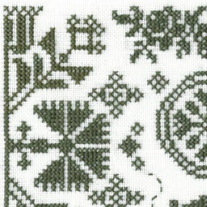 Spring Quaker Sampler counted cross stitch chart to work in monochrome or hand dyed thread. ABC Sampler. Quaker motifs. Alphabet Sampler. image 2