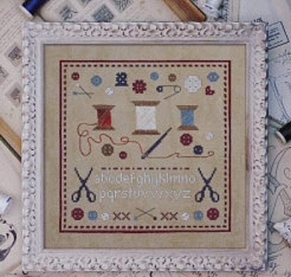 Bobbins and Buttons counted cross stitch chart uses 5 Etsy