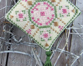 Scented Hanger Cross Stitch Kit. 4 different colourways. Counted Stitch Kit. Square Scented Hanger. Evenweave with stranded cotton.
