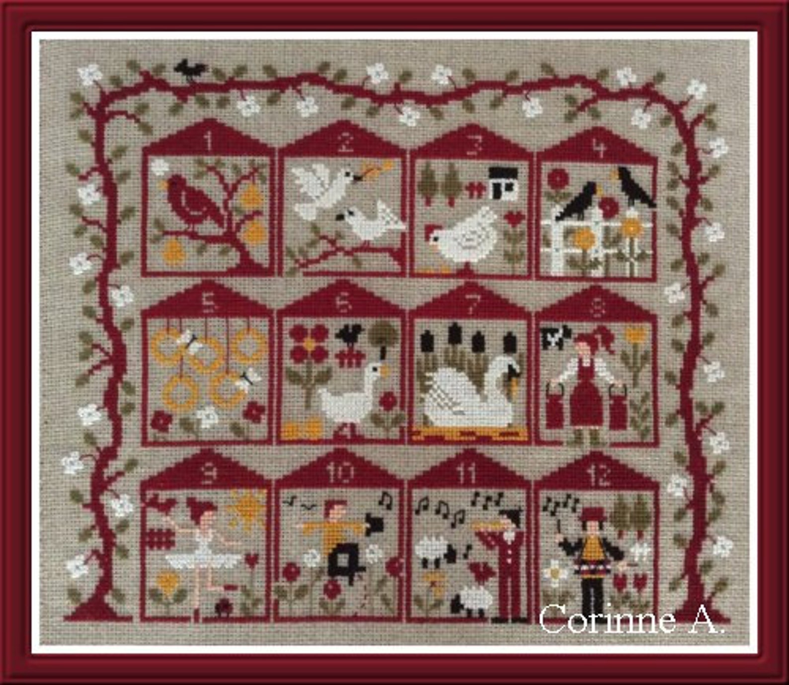 The 12 Days of Christmas Counted Cross Stitch Chart. Etsy UK