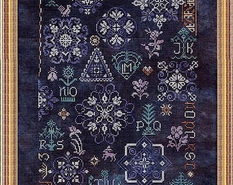 Cotillon Sampler, Counted Cross Stitch Chart.  ABC Sampler.  Cross Stitch Sampler