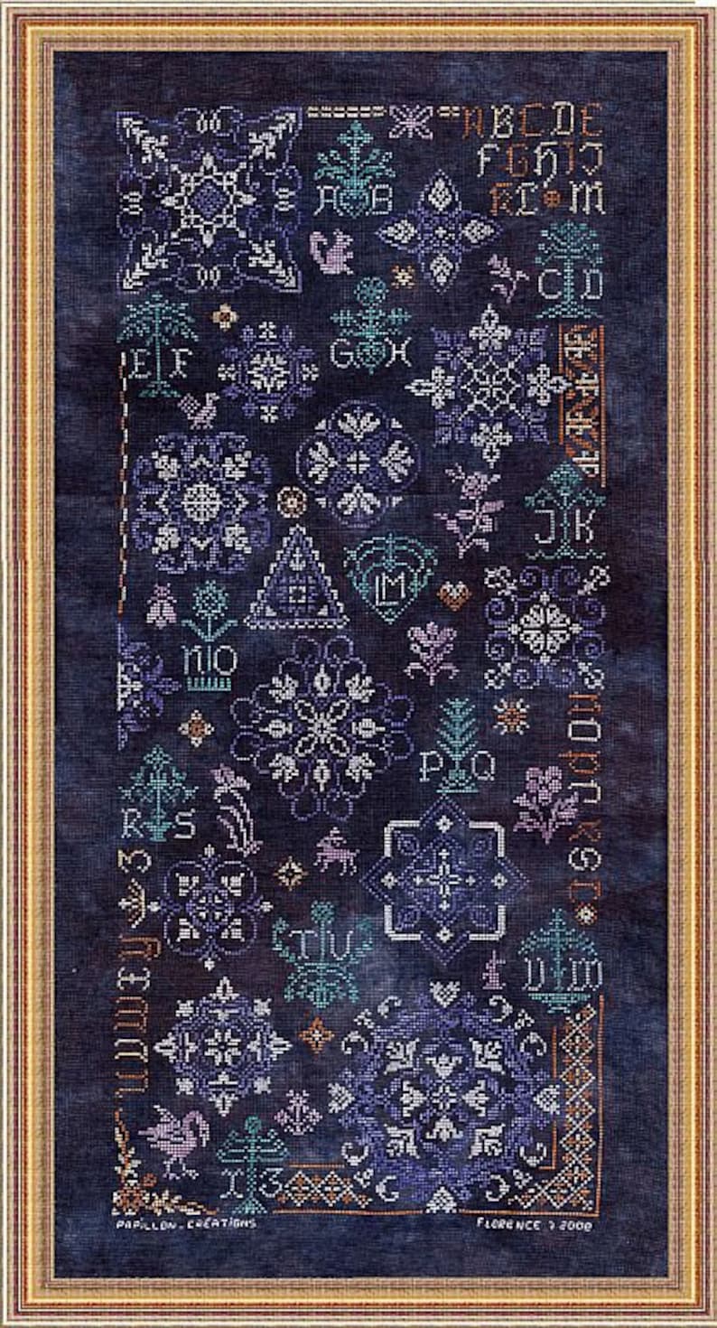 Cotillon Sampler, Counted Cross Stitch Chart. ABC Sampler. Cross Stitch Sampler image 1