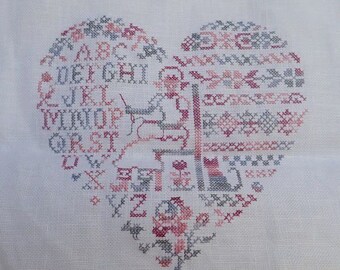 Embroiderer's Heart counted cross stitch chart.