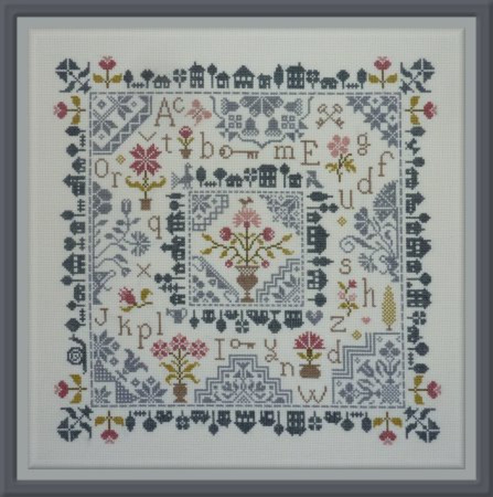 Village Quaker Counted Cross Stitch Chart. Quaker Cross Etsy