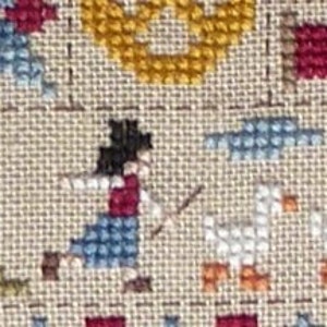 Patchwork Alsace counted cross stitch chart to work in 12 colours of DMC thread. Traditional style patchwork and Alsace motifs. image 3