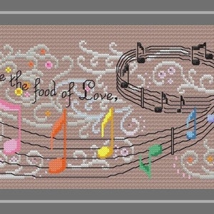 If Music .... counted cross stitch chart. Musical theme cross stitch, music notes sampler.