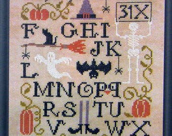 Halloween ABC Sampler: Counted Cross Stitch Chart