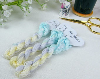 241 Lac Baikal - hand dyed variegated stranded cotton skein in lovely soft variegated colours.