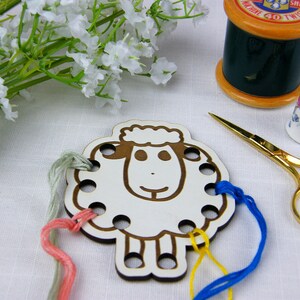 Embroidery thread organiser in the shape of a sheep. Sheep Embroidery Thread or Floss Holder. image 3