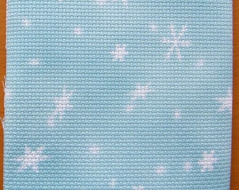 14 count Snowfall printed Aida - Cut Piece 40 x 45cm or 21 x 45cm. Use for cross stitch embroidery.