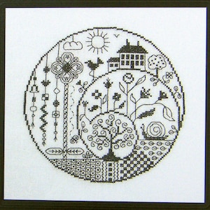 Spirale – Grille pour le point de croix et point arriere. Blackwork design.
