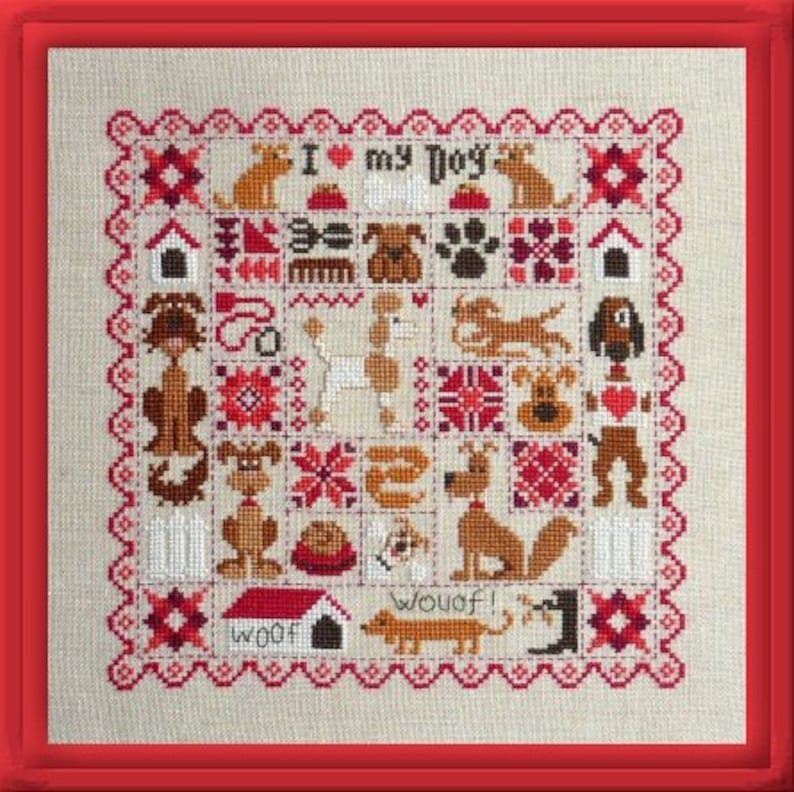 Jardin Prive fun one colour cross stitch chart Jardin de Maisons