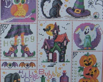 Halloween Sampler – counted cross stitch chart.